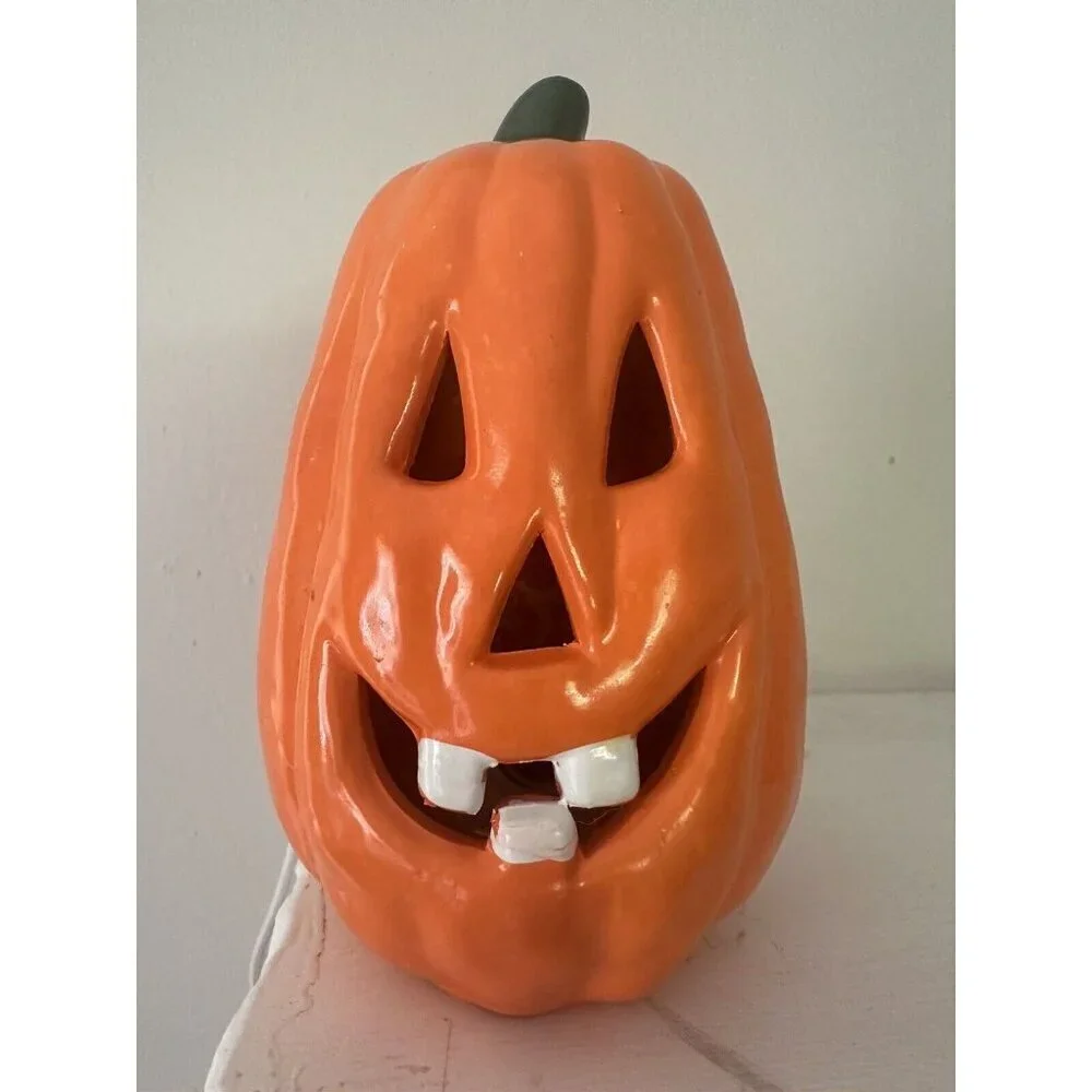 Vintage 1988 Artmark Jack O Lantern‎ Halloween Flicker Flashing Light Pumpkin